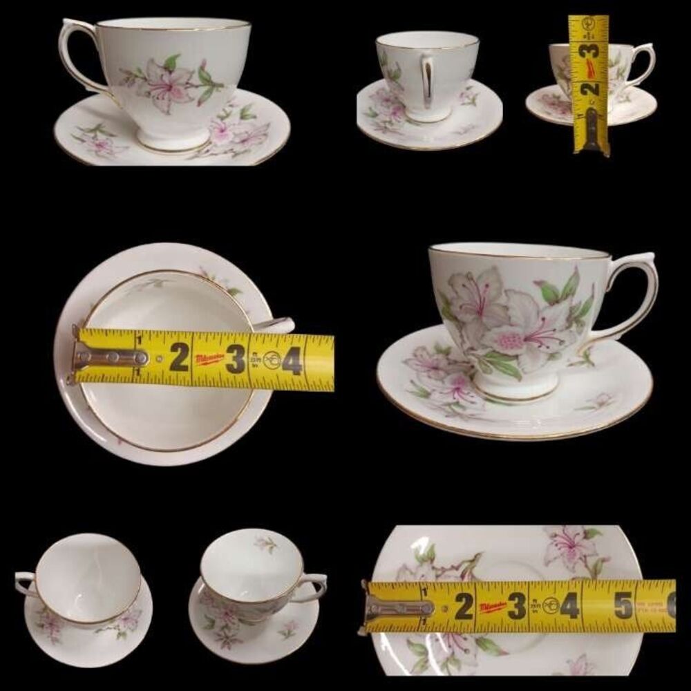 Clarence Bone China Cup And Saucer Pink Lilly Numbered